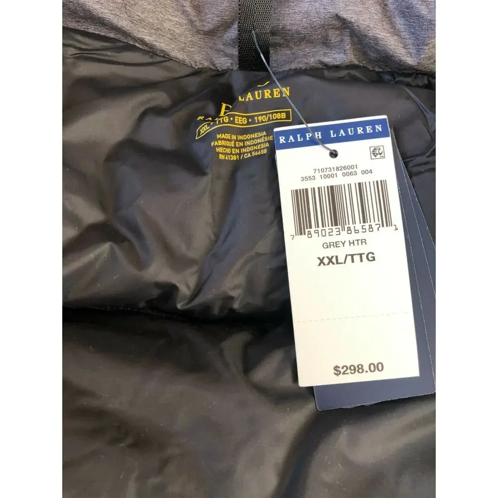 Polo Ralph Lauren Gray Heather Water Repellent Down Jacket Size 2XL/TTG $298